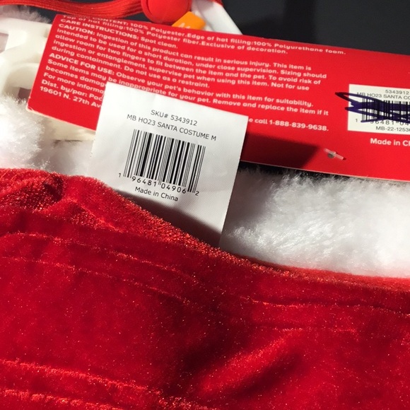 NWT Santa Pet Christmas Costume size Medium - Picture 9 of 16